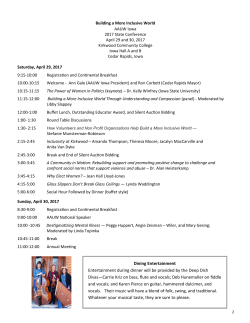 Dining Entertainment Entertainment during dinner will be provided