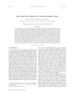 Eddy&ndash;Zonal Flow Feedback in the Northern Hemisphere Winter