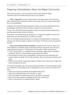 Preparing a Dramatization About the Mayan Community