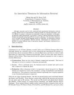 An Association Thesaurus for Information Retrieval