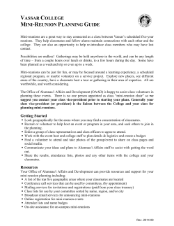 Mini-Reunion Planning Guide - Vassar Alum