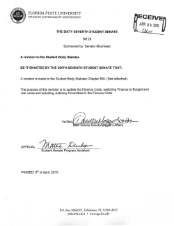 R ece1ven - FSU Student Government Association