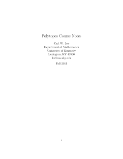 Polytopes Course Notes - Mathematics
