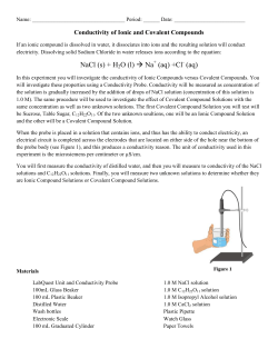 Conductivity of Ionic and Covalent Compounds