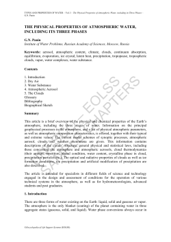 The Physical Properties of Atmospheric Water, including