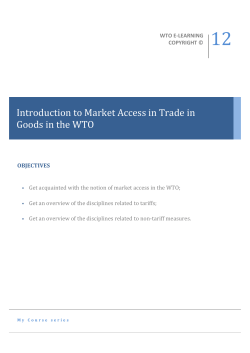 Introduction to Market Access in Trade in Goods in