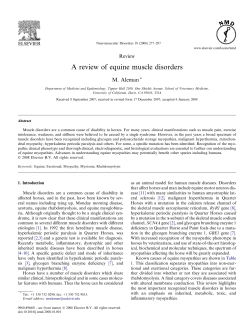 A review of equine muscle disorders