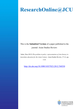 The problem in policy: representations of Asia literacy in Australia`s