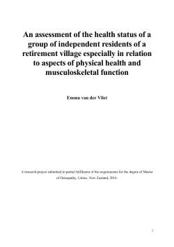 An assesement of the health status of a group of independent