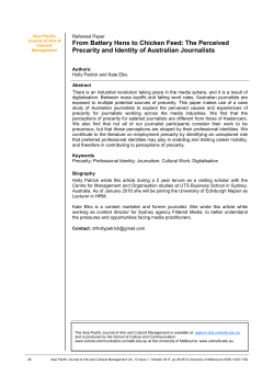 From Battery Hens to Chicken Feed: The Perceived Precarity and