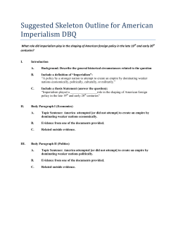 Suggested Skeleton Outline for American Imperialism DBQ