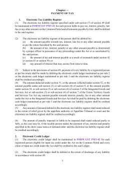 Chapter- -- PAYMENT OF TAX 1. Electronic Tax Liability Register (1