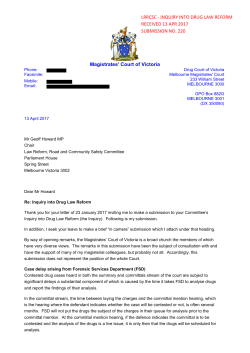 Magistrates` Court of Victoria LRRCSC