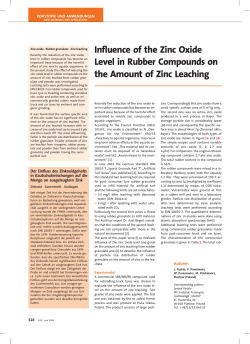 Influence of the Zinc Oxide Level in Rubber Compounds on the