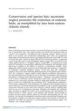 Conservation and species lists: taxonomic neglect promotes the