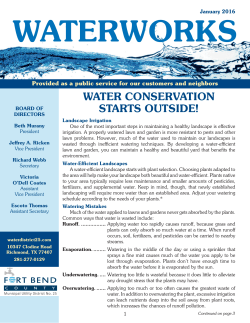 Spring 2016 - Fort Bend County Municipal Utility District No. 25