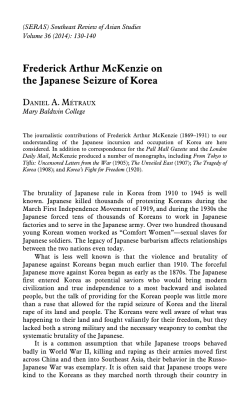 Frederick Arthur McKenzie on the Japanese Seizure of Korea
