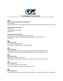 Journal of Geography Award Winners