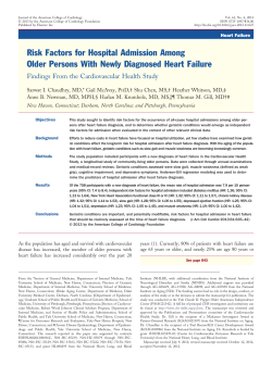 Risk Factors for Hospital Admission Among Older Persons