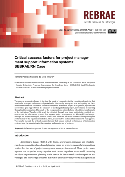 Critical success factors for project manage
