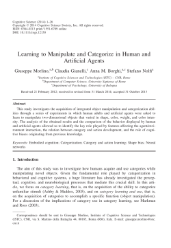 Learning to Manipulate and Categorize in Human and - laral