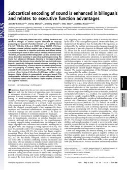 Subcortical encoding of sound is enhanced in bilinguals