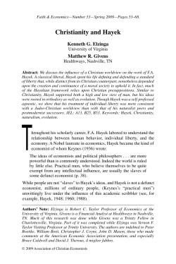 Christianity and Hayek