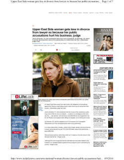 Upper East Side woman gets less in divorce from lawyer ex because