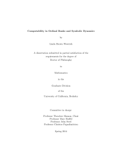 Computability in Ordinal Ranks and Symbolic Dynamics by Linda