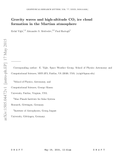 Gravity waves and high-altitude CO $ _2 $ ice cloud formation in the
