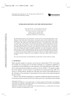 increasing returns and the smith dilemma
