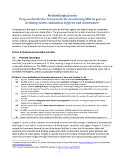 Proposed indicator framework for monitoring SDG targets on