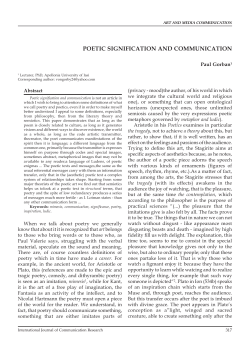 Poetic signification and communication