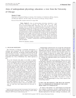 Aims of undergraduate physiology education: a