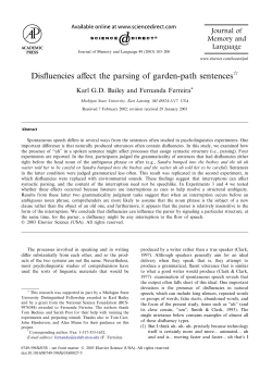 Disfluencies affect the parsing of garden-path sentences
