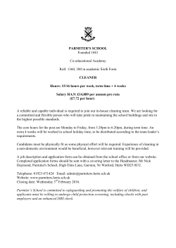 1360, 380 in academic Sixth Form CLEANER Hours