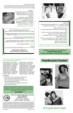 Planificaci&oacute;n Familiar Una gu&iacute;a para usted