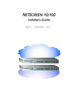 NetScreen-10/100 Installer`s Guide