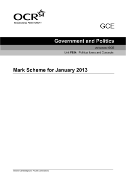 Mark scheme - Unit F854 - Political ideas and concepts