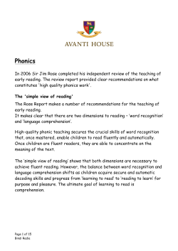 Phonics - Avanti Schools Trust