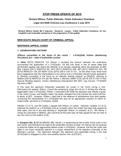 Court of Criminal Appeal Stop Press Update of 2015, by Richard
