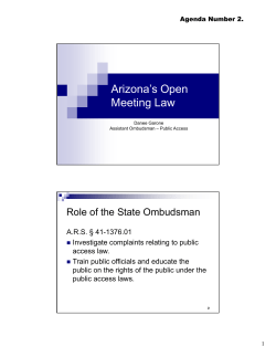 Presentation on Arizona`s Open Meeting Law