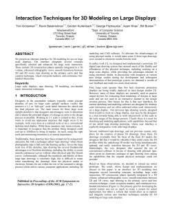 Interaction Techniques for 3D Modeling on Large Displays