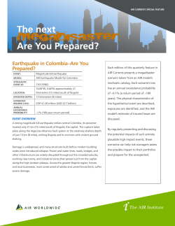 Earthquake in Colombia&ndash;Are You Prepared?