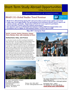 European Tour 2017 - Clarion University