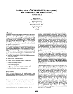 An Overview of DOD-STD- 1838A (proposed), The Common APSE