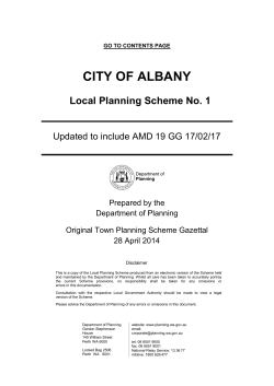 CITY OF ALBANY - Department of Planning