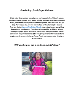 Goody Bags for Refugee Children - CBF Internationals North America