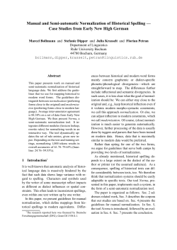 Manual and Semi-automatic Normalization of Historical Spelling