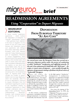 Readmission agReements